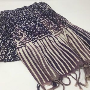 Purple, violet and cream scarf. Made in India